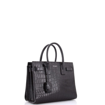 Saint Laurent Sac De Jour Nm Bag Crocodile Embossed Leather Baby