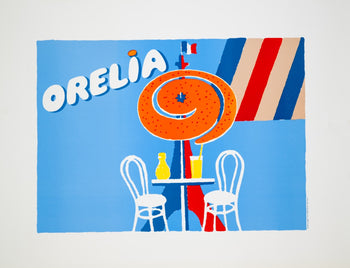Orelia Orangina Villemot Authentic Original Vintage Poster On Linen 1983