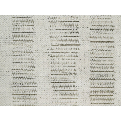2'6"X10' Ivory Hand Woven Flat Weave Textured Natural Wool Runner Rug