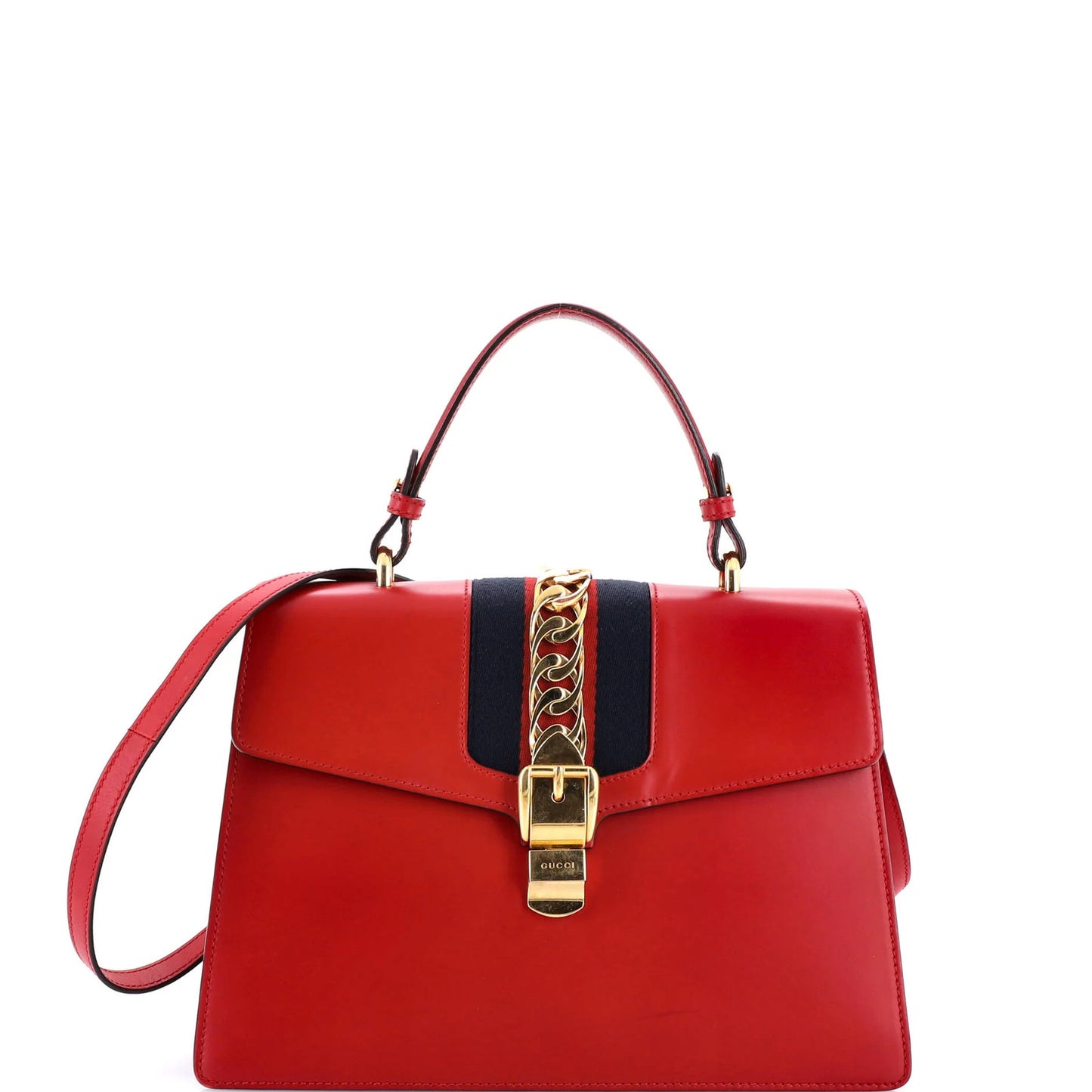 Gucci Sylvie Top Handle Bag Leather Medium
