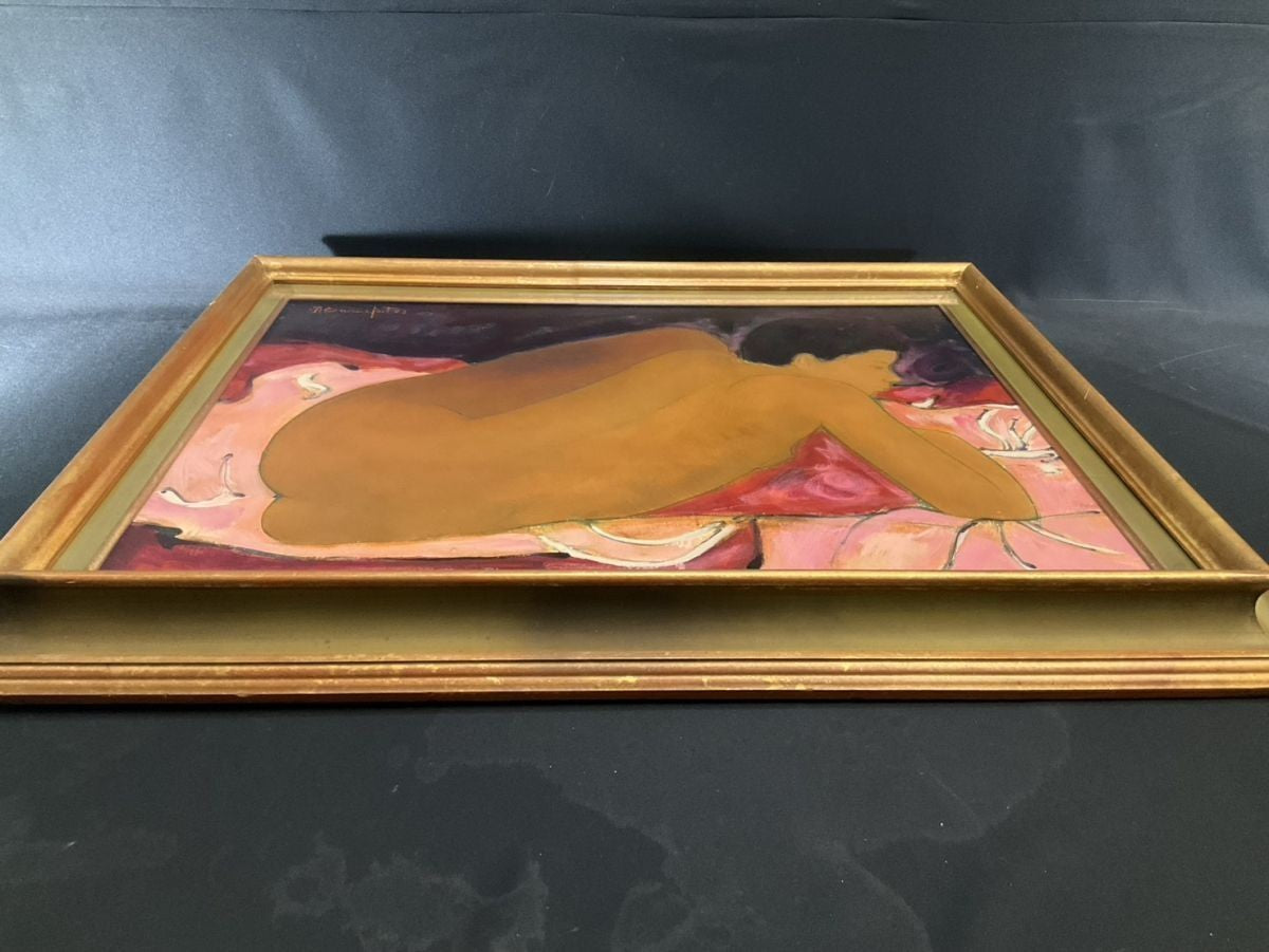 Alain Bonnefoit Linda Rose Original Nude Oil Painting 20P, Signed, Framed