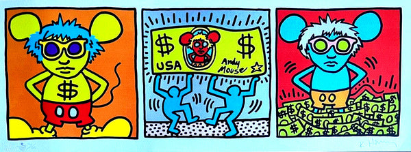 Keith-Haring Lithograph From An Painting - Coa