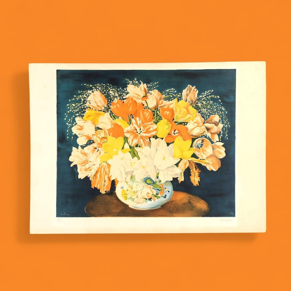 Mois Kisling Large Bouquet Of Tulips 1952 Lithograph Signed Jean Kisling Ed50