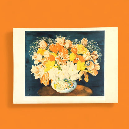 Mois Kisling Large Bouquet Of Tulips 1952 Lithograph Signed Jean Kisling Ed50