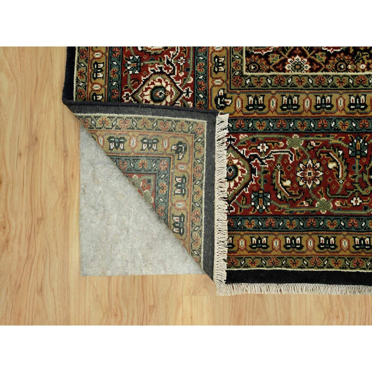 7'10"X10' Anchors Aweigh Blue Fish Pattern Herati Wool Hand Knotted Rug