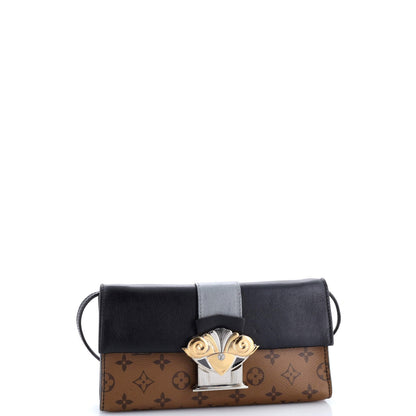 Louis Vuitton Column Clutch Reverse Monogram Canvas With Calfskin