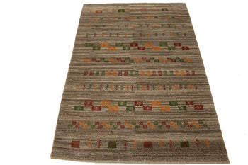 3'3X4'9 Ft Handmade Wool Gabbeh Oriental Rug