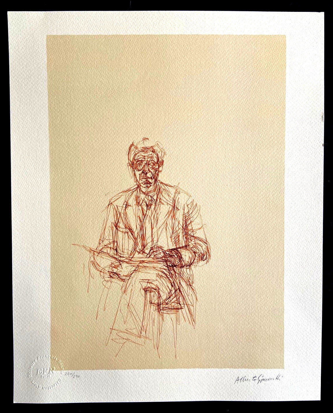 Alberto Giacometti Lithograph 'Self-Portrait' 1961 Coa Numbered