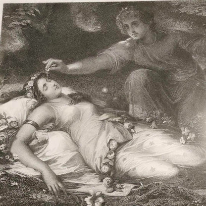 Antique Etching A Midsummer Nights Dream Oberon &