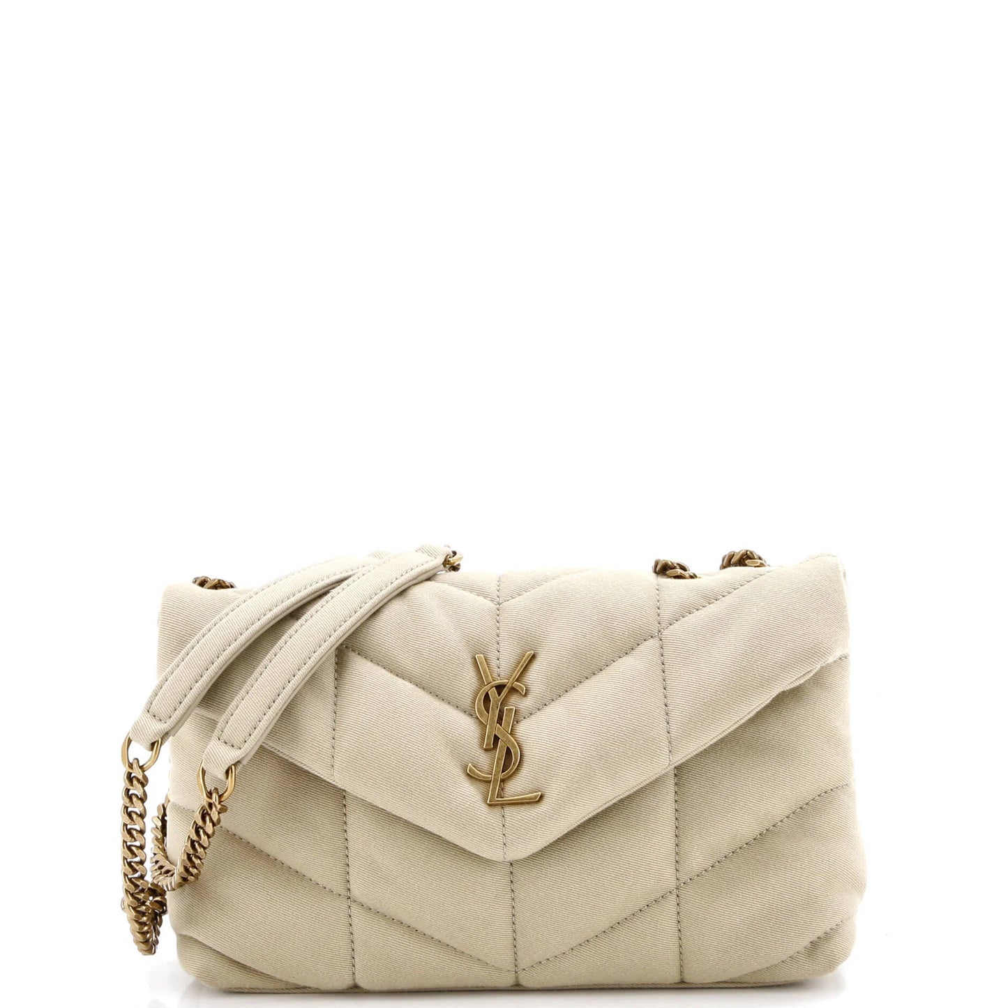 Saint Laurent Loulou Puffer Shoulder Bag Quilted Canvas Mini