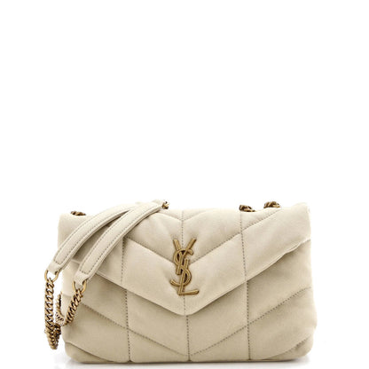 Saint Laurent Loulou Puffer Shoulder Bag Quilted Canvas Mini