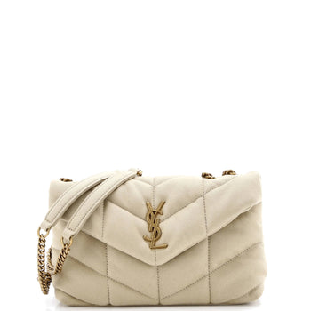 Saint Laurent Loulou Puffer Shoulder Bag Quilted Canvas Mini