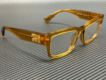 Miu Miu Mu 02Xv 16Q1O1 Orange Transparent Women'S 52 Mm Eyeglasses