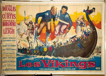 Vikings Kirk Douglas1958 Original Movie Poster  Tony Curtis Janet Leigh Larg