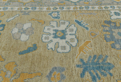 Oushak Pakistan Oriental Rug Muted Colors Floral