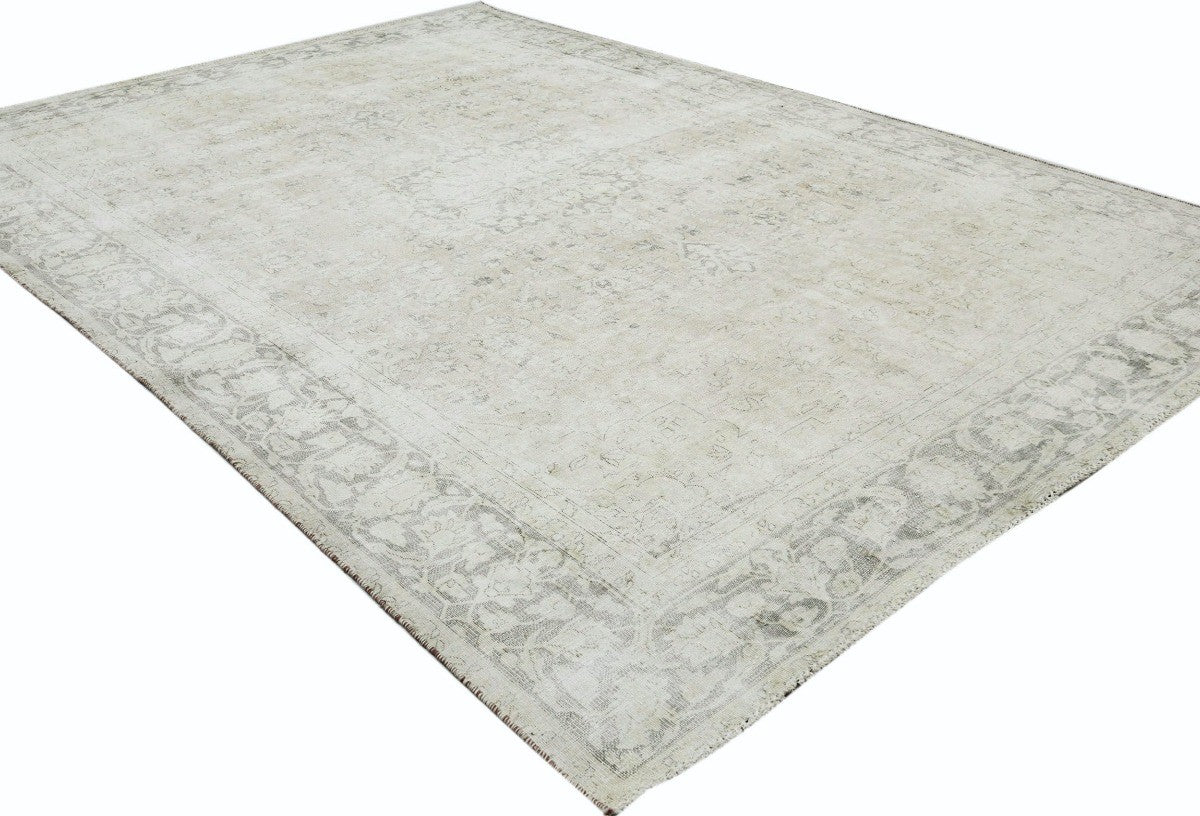 7'4X10'6 Vintage Large Antique Oriental Rug Muted Floral Distressed Wool Carpet