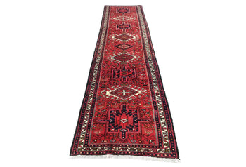 Handmade Vintage Oriental Runner Rug 2X10 Ft Red