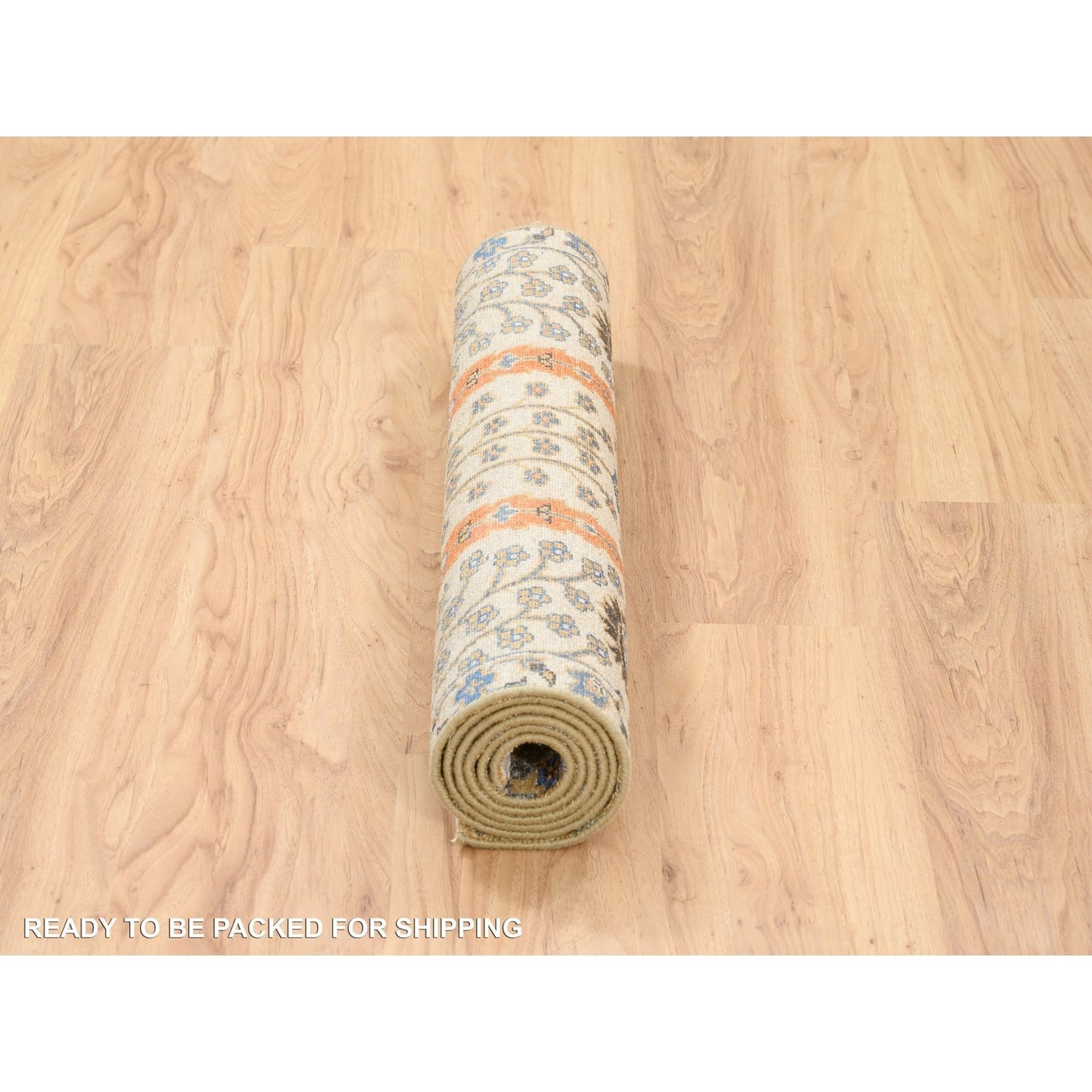 2'7"X6' Brown, Wool And Silk, Hand Knotted, Runner, Oriental, Rug