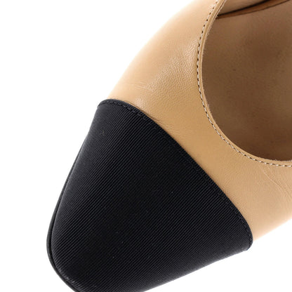 Chanel Womens Cap Toe Slingback Pumps Leather