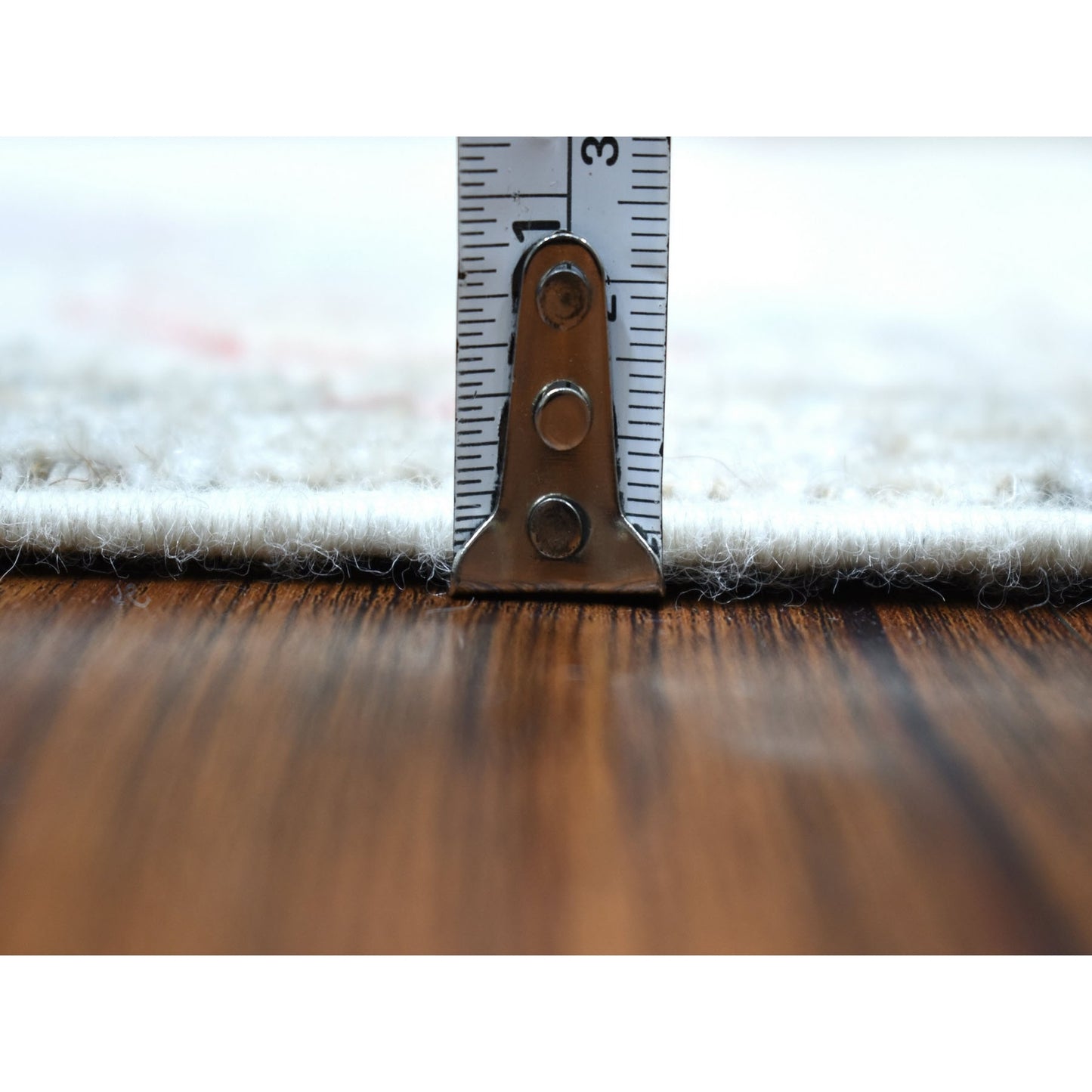 2'10"X11'8" Hand Knotted Gray Angora Oushak With Floral Motifs Wool Rug