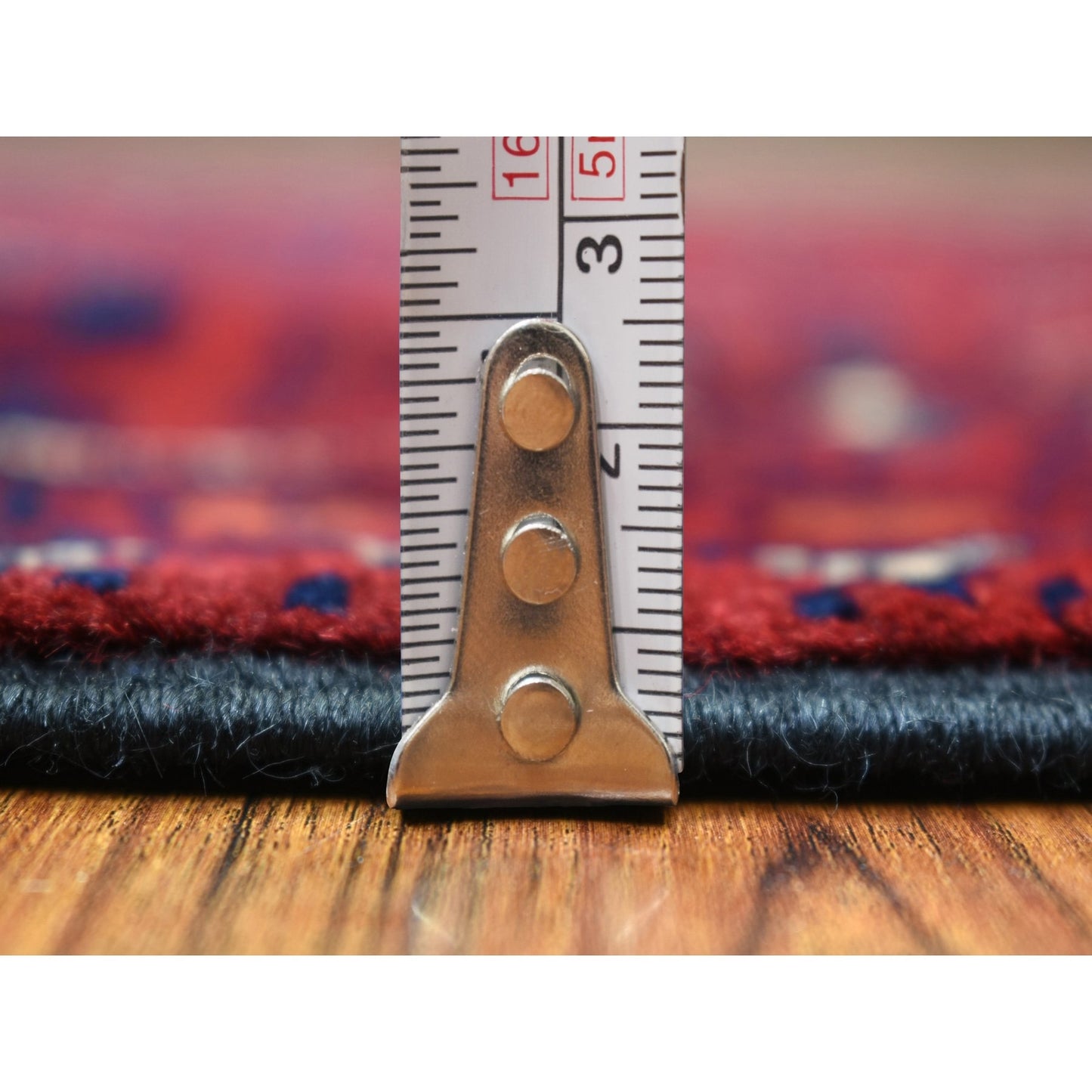 2'9"X9'5" Red Afghan Khamyab Wool Tribal Design Hand Knotted Runner Rug