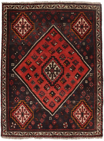 Rare Vintage Handmade Wool Oriental Rug Tribal