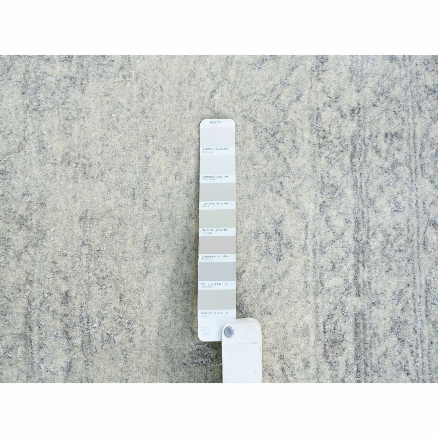 8'X10'1" Beige Hand Loomed Fine Jacquard Wool And Art Silk Oriental Rug