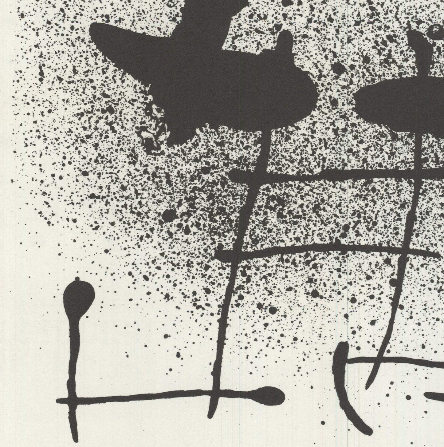 Joan Miro Untitled " Lithograph Surrealism Black & White