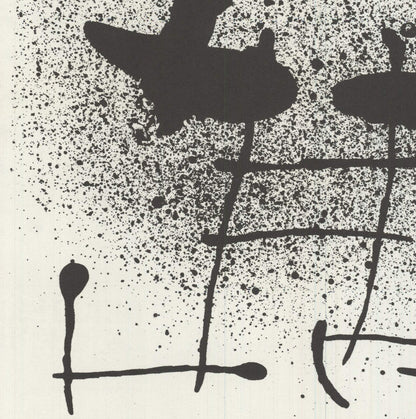 Joan Miro Untitled " Lithograph Surrealism Black & White