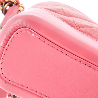 Chanel Gabrielle Hobo With Logo Handle Quilted Aged Calfskin Small