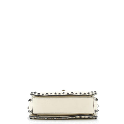 Valentino Garavani Rolling Rockstud Crossbody Bag Leather With Cabochons Medium