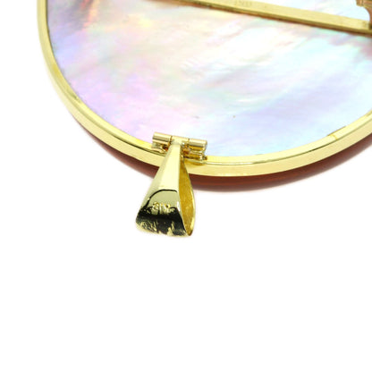 Amber Amber Shell Intaglio Pendant top K18 Yellow