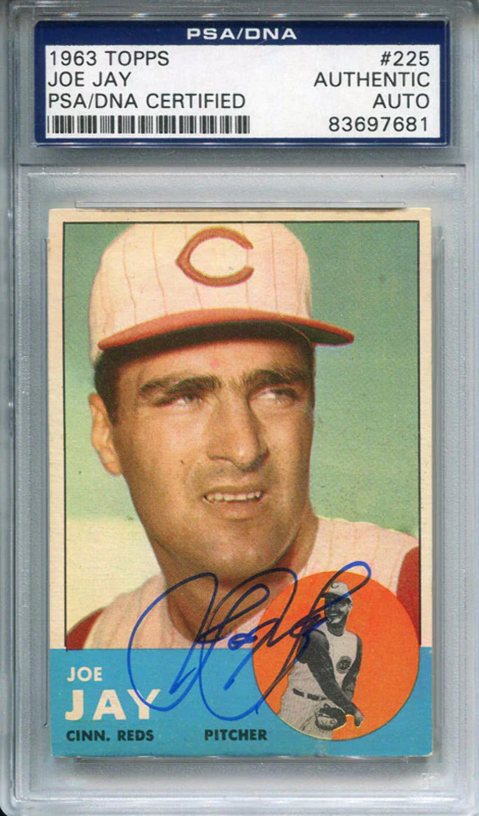 Joe Jay Autographed 1963 Topps Card (Psa)