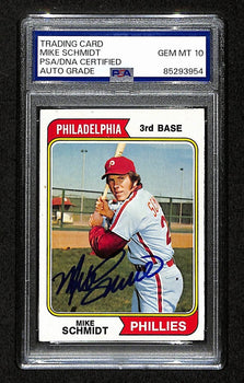 1974 Topps Mike Schmidt Phillies Card #283 Signed
