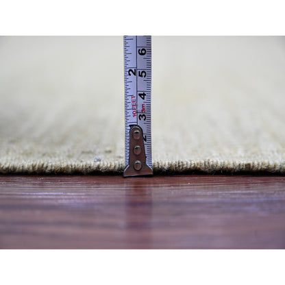 9'1"X12' Swamp Green Solid Design Hand Woven Afghan Hand Spun Wool Rug