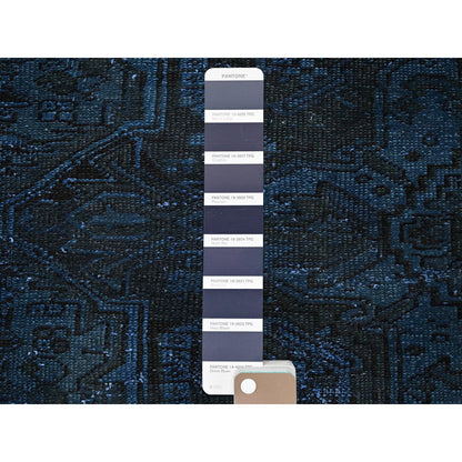 2'3"X11' Navy Overdyed Vintage Zoroastrian Hand Knotted Wool Runner Rug