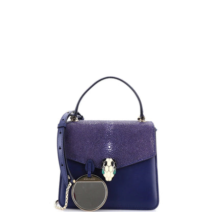 Bvlgari Serpenti Forever Top Handle Bag Leather And Stingray Small