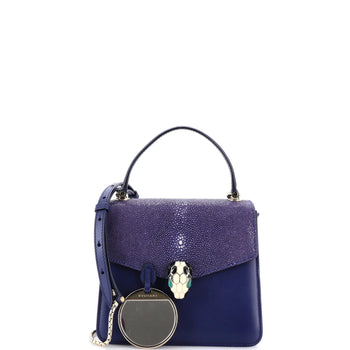 Bvlgari Serpenti Forever Top Handle Bag Leather And Stingray Small