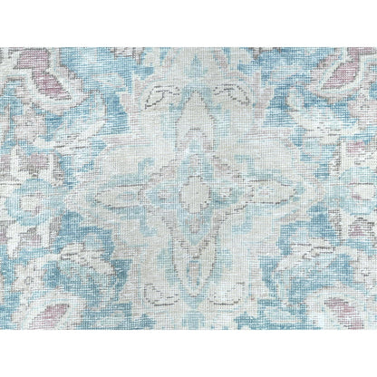 8'1"X12' Red Distressed Vintage Farsian Karman Wool Hand Knotted Rug