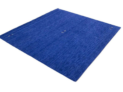 Modern Royal Blue Gabbeh Square Rug Tribal Design