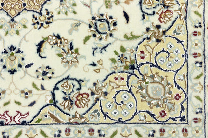 Indo-Nain Oriental Square Rug Vintage Floral