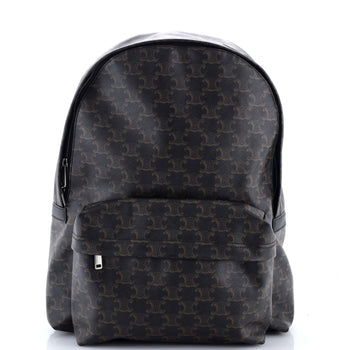 Celine Front Pocket Backpack Triomphe Coated Canvas Medium