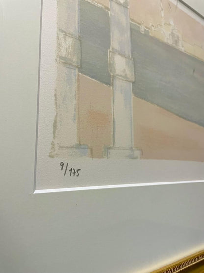 Bernard Cathelin Signed Original Lithograph "Dogana Sea" Art Print Framed