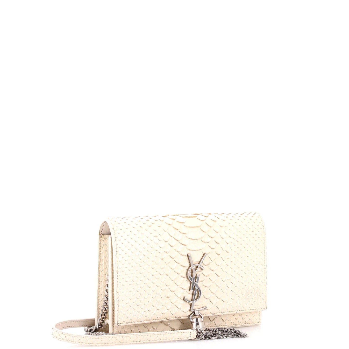 Saint Laurent Classic Monogram Tassel Crossbody Bag Python Embossed Leather