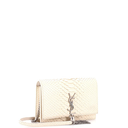 Saint Laurent Classic Monogram Tassel Crossbody Bag Python Embossed Leather