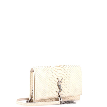 Saint Laurent Classic Monogram Tassel Crossbody Bag Python Embossed Leather