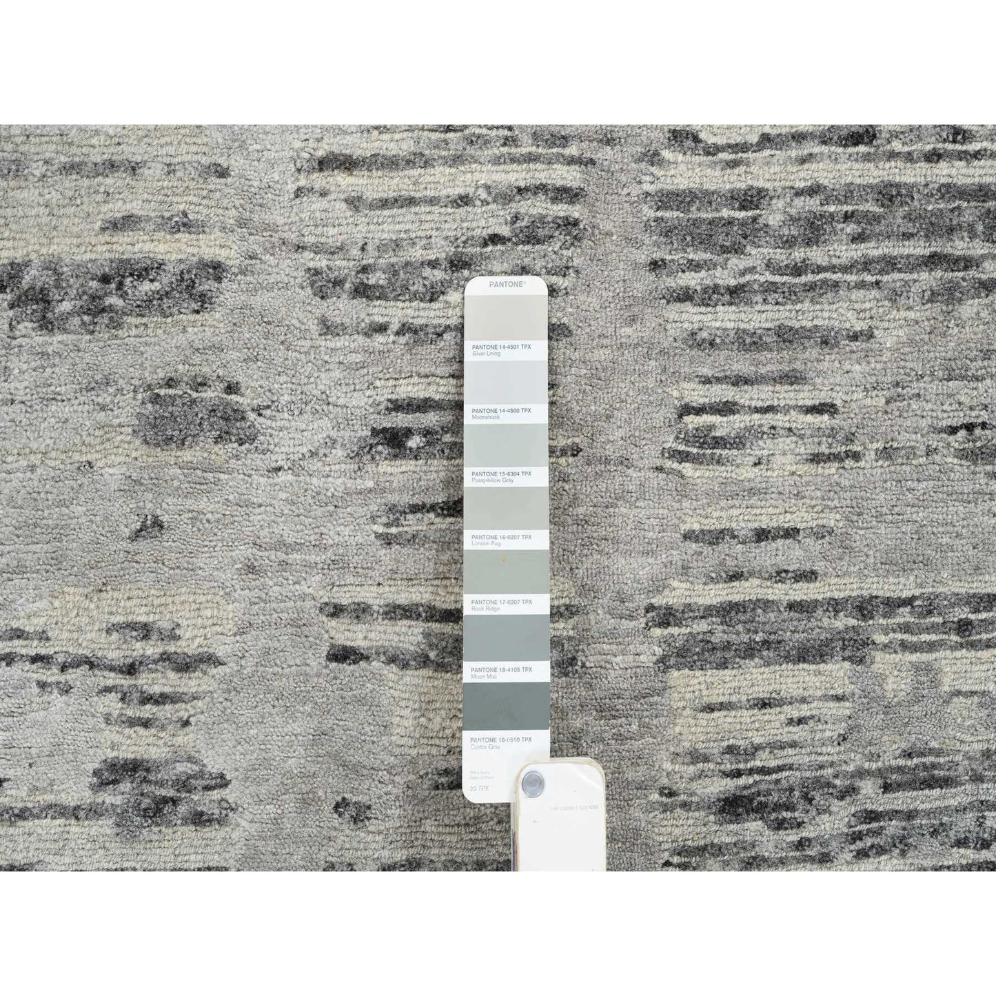 2'6"X20' Gray Modern Design Wool Hand Knotted Xl Runner Rug
