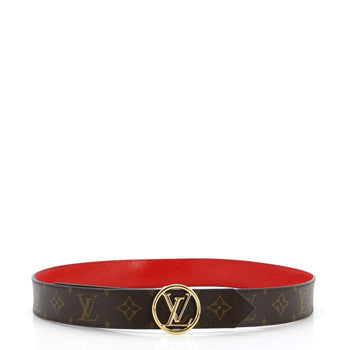 Louis Vuitton Lv Circle Reversible Belt Monogram Canvas And Leather Medium
