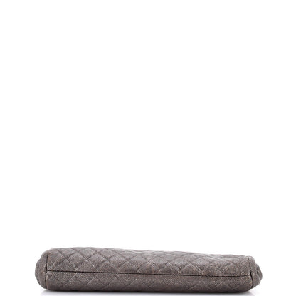 Large Chanel CC Frame Clutch Quilted Caviar