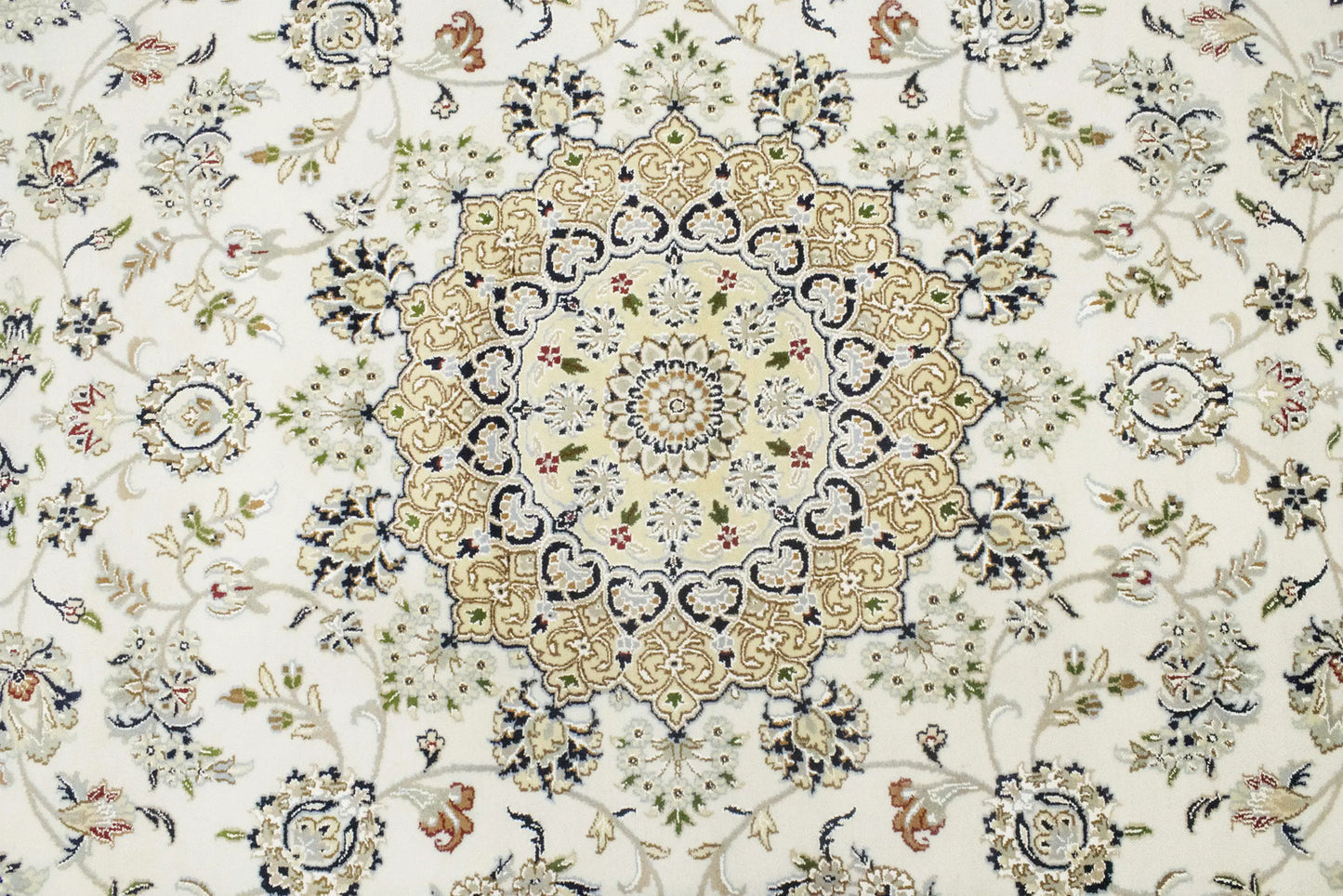 Floral Medallion Classic Indo-Nain Handmade Oriental Rug 8X10 ft